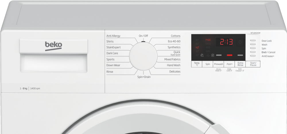 Beko WTL84141W 8Kg Freestanding Washing Machine